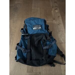 Vintage 90s JANSPORT Teal Aztec Hiking Camping Large Backpack Made in USA